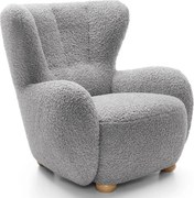 Szary fotel baranek w stylu skandynawskim F8-K85