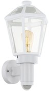 Eglo 79288 - Zewnętrzna lampa ścienna z czujnikiem MONSELICE 1xE27/28W/230V IP44 biała