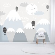 Fototapeta - Księżyc nad górami (196x136 cm)