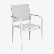 Stosowane Krzesło Ogrodowe Z Podłokietnikami Z Aluminium Archer Gardenia Biel - Sklum