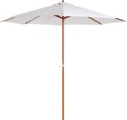PARASOL OGRODOWY Z KORBKĄ DREWNIANY BALKONOWY Φ2.7M TOPOLA Kremowy | Aosom PL