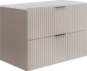 Wandhängender Badezimmerschrank, Kaschmir /weißem Marmor (MDF), 80 x 57 x 46 cm