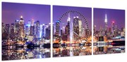 Obraz Manhattanu (z zegarem) (90x30 cm)