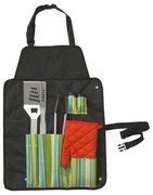 Przybory do grillowania stal nierdzewna 7 szt + fartuch