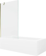 Mexen Vega wanna prostokątna 150 x 70 cm z obudową i parawanem 1-skrzydłowym 100 cm, transparent, złoty - 550115070X9510000050