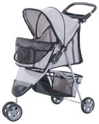 Outsunny Wózek dla Psa Kota Transporter Składany Szary do 20kg | Aosom PL