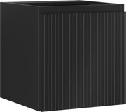 Mexen Rivel szafka łazienkowa podumywalkowa 45 cm, 1 drzwi, ryflowana, czarny mat - 91A21-04547-1-BF71