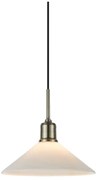 Lampa wisząca w kolorze mosiądzu z białym szklanym kloszem ø 25 cm Vela – Markslöjd
