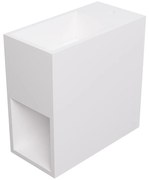Biała szafka pod umywalkę wisząca z solid surface z wnęką - 40 cm - PUMORI