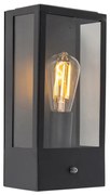 Lampa ścienna zewnętrzna czarna z czujnikiem zmierzchu - Rotterdam