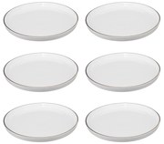 Talerze deserowe porcelanowe SUBLIMA, złota obwódka, 6 sztuk x Ø 20 cm