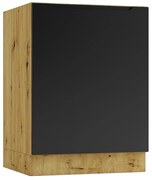 Szafka pod zlew 60 cm dąb artisan + czarny R3-B52