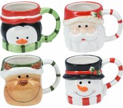 Zestaw 4 ceramicznych kubków świątecznych 250–280 ml