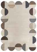 Szarobeżowy wełniany dywan tkany ręcznie 120x170 cm Mia Scallop Frame – Flair Rugs