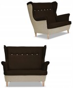 Sofa kanapa uszak ARI DUO skandynawska Family Meble beżowo - brązowa