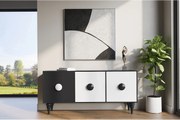 Nowoczesna czarno-biała komoda Dancan PARADIS / szer. 158 cm