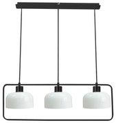 Czarno-biała lampa wisząca ze szklanym kloszem Zodiac – Candellux Lighting