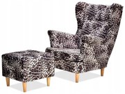 Fotel Uszak do futra z pufką model GEPARD pantery