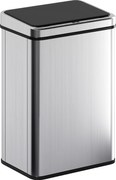 HOMCOM Kosz na śmieci z czujnikiem 40L Stal nierdzewna Automatyczny kosz na śmieci z miękkim zamykaniem 35,5 x 26 x 55 cm Srebrny | Aosom PL