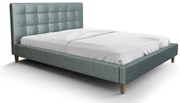 Łóżko tapicerowane Nevada bez pojemnika błękitne, welur