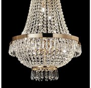 Ideal Lux - Kryształowy żyrandol LED na łańcuchu CAESAR 12xG9/3W/230V Ø 55 cm złoty