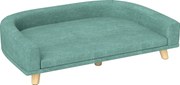 PawHut Legowisko dla psa, sofa dla psa, sofa dla zwierząt, Eukaliptus, 98 x 67 x 25 cm, Zielony