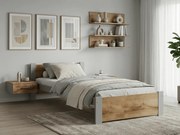 Łóżko IKAROS 90 x 200 cm, dąb artisan/szary Stelaż: Bez stelaża, Materac: Materac Coco Maxi 20 cm