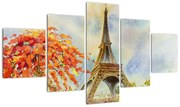 Malowany obraz Wieży Eiffla (125x70 cm)