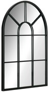 HOMCOM Lustro ścienne czarne do przedpokoju z metalową ramą 70x50 cm design okno | Aosom PL
