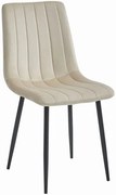 Komplet beżowych krzeseł tapicerowanych welurowych 4 szt. P7-E74