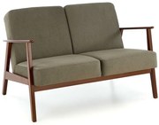 Oliwkowa drewniana sofa tapicerowana H9-D49