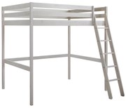 Łóżko antresola GEDEON - 140 × 190 cm - Lite drewno sosnowe - Bielone