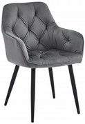 Eleganckie szare krzesło welurowe pikowane W6-L04