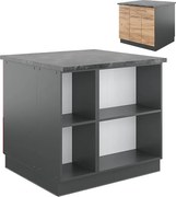 Wyspa kuchenna złoty dąb power/antracyt 90x60x82 fame-line