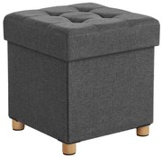 Taboretka z miejscem do przechowywania na nóżkach OTO, 38x38x40cm, antracyt Jurhan
