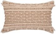 Poduszka dekoracyjna z frędzlami i pomponami, 38 x 58 cm