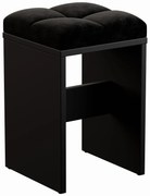 Czarny taboret welurowym siedziskiem  N4-K25
