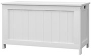 HOMCOM Pudełko do przechowywania zabawki, skrzynia MDF, 2 uchwyty, 81 x 40 x 46 cm, Biały