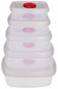 Zestaw pojemników na żywność, 5 rozmiarów, do mikrofali