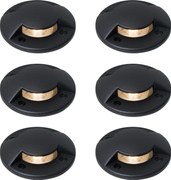 Zestaw 6 nowoczesnych reflektorów gruntowych czarnych GU10 50mm z efektem 2-światła IP65 - Cellar