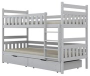 Łóżko piętrowe BARTEK 160x80 białe drewniane z szufladami KOCOT KIDS