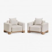 Zestaw 2 Foteli Z Drewna Akacjowego Ioanis Jasny Akacjowy Brąz - Sklum