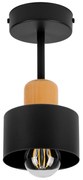 Czarna lampa sufitowa, jednopunktowy spot DBU1010SC z drewna i metalu
