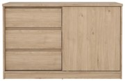 Komoda w dekorze dębu z drzwiami przesuwnymi w naturalnym kolorze 119x76x50 cm Naia – Tvilum