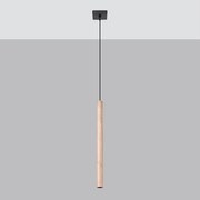 Lampy wiszące nowoczesny Brill, stal/drewno - 1 źródło światła 4000K - L.3.5 x H.120 cm - drewno