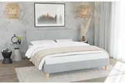 Szare tapicerowane łóżko ze stelażem 90x200 cm Tina – Ropez