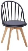 Czarne krzesło kuchenne patyczak w stylu retro modern B6-M05