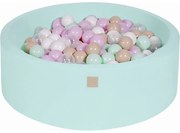 Okrągły Suchy Basen Z Piłeczkami 7cm Dla Dziecka, 90x30cm/250 Piłek, Bawełniany, Miętowy, Model Cupcake - Meowbaby®