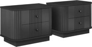 Zestaw szafek nocnych Vesper 56 cm na cokole - czarny / czarne uchwyty