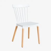 Krzesło Do Jadalni Z Drewna Bukowego I Polipropylenu Royal Biała - Sklum